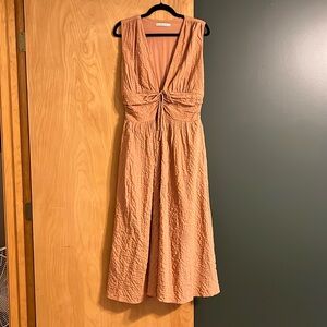 Abercrombie & Fitch tie-front textured midi dress sleeveless